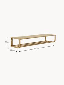 Nástenný vešiak z kovu Shelf, Potiahnutý kov, Odtiene zlatej, Š 80 x V 14 cm