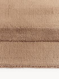 Alfombra artesanal de algodón texturizada Dania, 100% algodón (certificado GRS), Marrón claro, An 80 x L 150 cm (Tamaño XS)
