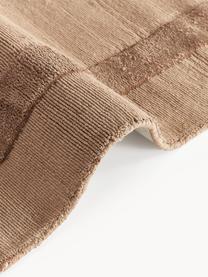 Handgewebter Baumwollteppich Dania mit Hoch-Tief-Struktur, 100 % Baumwolle, GRS-zertifiziert, Hellbraun, B 80 x L 150 cm (Grösse XS)