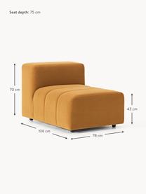 Samt-Mittelmodul Lena, Bezug: Samt (100 % Polyester) De, Gestell: Buchenholz, Spanplatte, H, Samt Ocker, B 78 x T 106 cm