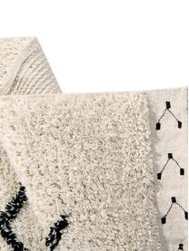 Teppich Barber, Flor: 85% Baumwolle, 15% recyce, Beige, Schwarz, B 140 x L 210 cm (Größe S)