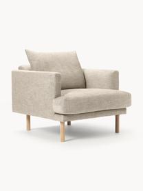 Sofa-Sessel Adrian, Bezug: 47 % Viskose, 23 % Baumwo, Gestell: Sperrholz, Füße: Eichenholz, geölt Dieses , Webstoff Beige, B 90 x T 95 cm