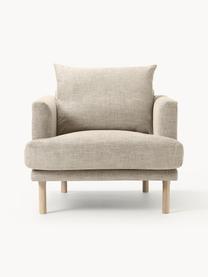 Sofa-Sessel Adrian, Bezug: 47 % Viskose, 23 % Baumwo, Gestell: Sperrholz, Füße: Eichenholz, geölt Dieses , Webstoff Beige, B 90 x T 95 cm