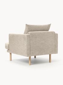 Sofa-Sessel Adrian, Bezug: 47 % Viskose, 23 % Baumwo, Gestell: Sperrholz, Füße: Eichenholz, geölt Dieses , Webstoff Beige, B 90 x T 95 cm