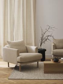 Sofa fauteuil Adrian, Bekleding: 47% viscose, 23% katoen, , Frame: multiplex, Poten: eikenhout, geolied Dit pr, Geweven stof beige, B 90 x D 95 cm