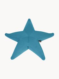 Petit pouf de jardin artisanal Starfish, Bleu pétrole, larg. 83 x long. 83 cm