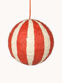 Weihnachtskugel Sphere, Ø 8 cm, 3 Stück, Baumwollzellstoff, Rot, Cremeweiß, Ø 8 cm