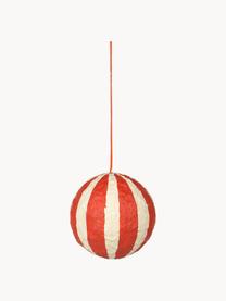 Weihnachtskugel Sphere, Ø 8 cm, 3 Stück, Baumwollzellstoff, Rot, Cremeweiss, Ø 8 cm