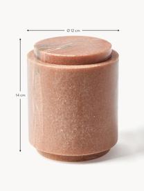 Marmeren opbergpot Simba, H 14 cm, Marmer, Terracotta, gemarmerd, Ø 12 x H 14 cm