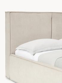Manšestrová čalouněná postel s úložným prostorem Dream, Světle béžová, Š 140 cm, D 200 cm