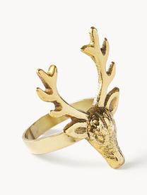 Servilleteros Deer, 4 uds., Metal recubierto, Dorado, An 5 x Al 6 cm