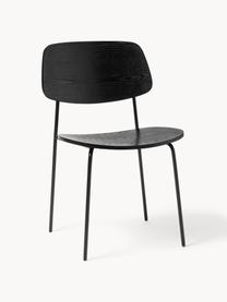Drevená stolička Nadja, 2 ks, Čierna, Š 50 x H 53 cm