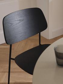 Sillas Nadja, 2 uds., Asiento: madera contrachapada con , Patas: metal con pintura en polv, Madera oscura, An 50 x F 53 cm