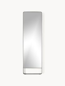 Specchio pendente rettangolare Kilian, Cornice: metallo rivestito, Retro: pannello di fibra a media, Superficie dello specchio: lastra di vetro, Nero, Larg. 48 x Alt. 160 cm