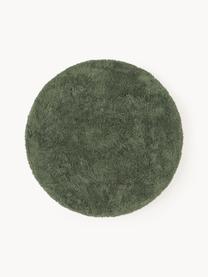 Načechraný kulatý koberec s vysokým vlasem Leighton, Tmavě zelená, Ø 150 x V 3 cm (velikost M)