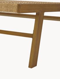 Panca da giardino intrecciata effetto legno Palina, Struttura: metallo verniciato a polv, Seduta: rete in plastica, Marrone, Larg. 121 x Alt. 75 cm