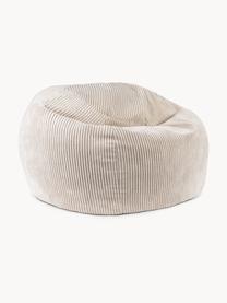 Pouf fait main en velours côtelé pour enfant Flora, Velours côtelé beige, larg. 85 x haut. 50 cm