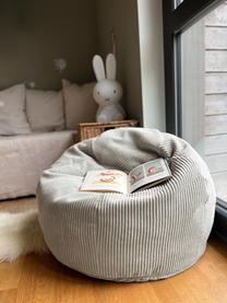 Pouf fait main en velours côtelé pour enfant Flora, Velours côtelé beige, larg. 85 x haut. 50 cm