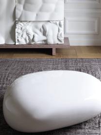 Skleněný konferenční stolek v organickém tvaru Koishi, Sklolaminát, lakovaný, Bílá, Š 114 cm, H 90 cm