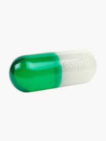 Dekoracja Pill, Poliakryl polerowany, Biały, zielony, S 29 x W 13 cm