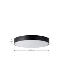 Plafoniera a LED con disco diffusore Slimline, Struttura: metallo rivestito, Nero, bianco, Ø 49 x Alt. 9 cm