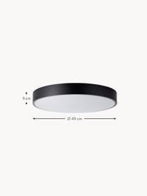 Plafonnier LED avec disque tamiseur Slimline, Noir, blanc, larg. 49 x haut. 9 cm