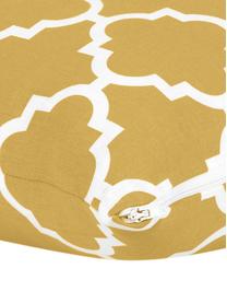Kissenhülle Lana mit grafischem Muster, 100% Baumwolle, Senfgelb, Weiß, B 45 x L 45 cm