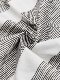 Gestreifte Baumwoll-Bettwäsche Stripe Along, Webart: Renforcé Renforcé besteht, Anthrazit, Weiß, 135 x 200 cm + 1 Kissen 80 x 80 cm