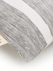 Gestreifte Baumwoll-Bettwäsche Stripe Along, Webart: Renforcé Renforcé besteht, Anthrazit, Weiß, 135 x 200 cm + 1 Kissen 80 x 80 cm