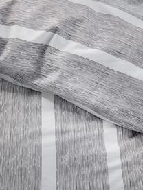 Pościel z bawełny Stripe Along, Antracytowy, biały, 135 x 200 cm