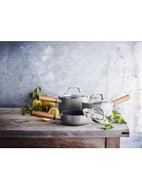 Set de casseroles avec revêtement antiadhésif Mayflower Pro, 3 élém., Gris foncé, foncé bois, Lot de différentes tailles