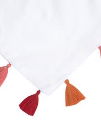 Obliečka na vankúš z bavlneného perkálu so strapcami Quo, 2 ks, Biela, červená, Š 40 x D 80 cm