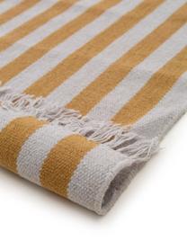 Tapis en laine jaune et gris Gitta, Jaune, gris clair