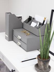 Bureau organizer Birger, Organizer: canvas, massief karton, Handvatten: metaalkleurig, Grijs, B 33 x D 25 cm