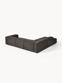 Modulares XL-Ecksofa Lennon, Bezug: 100 % Polyester Der strap, Gestell: Massives Kiefernholz FSC-, Füße: Kunststoff, Webstoff Anthrazit, B 329 x T 269 cm, Eckteil links