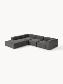 Modulares XL-Ecksofa Lennon, Bezug: 100 % Polyester Der strap, Gestell: Massives Kiefernhol, Sper, Webstoff Anthrazit, B 329 x T 269 cm, Eckteil links