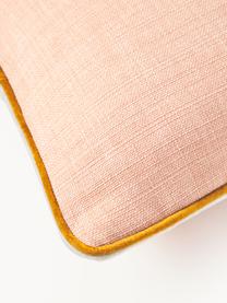 Funda de cojín con ribete Cressida, 100% poliéster, Rosa, An 45 x L 45 cm