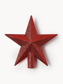 Cimier sapin incassable Morning Star, haut. 19 cm, Plastique, paillettes, Rouge rouille, haut. 19 cm