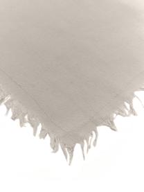 Stoffservietten Nalia mit Fransen, 2 Stück, Baumwolle, Hellbeige, B 35 x L 35 cm