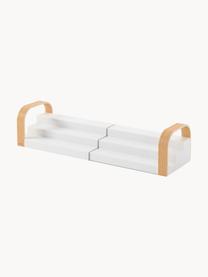 Espiecero de cocina extraíble Bellwood, Estantería: plástico, Blanco, madera clara, An 31-61 x Al 13 cm