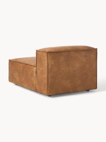 Chauffeuse modulable en cuir recyclé Lennon, Cuir brun, larg. 89 x prof. 119 cm