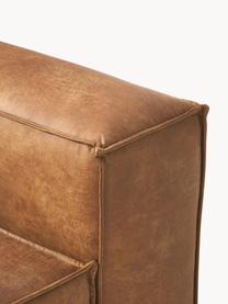 Módulo central sofá de cuero reciclado Lennon, Tapizado: cuero reciclado (70% cuer, Estructura: madera maciza, madera con, Patas: plástico Este producto es, Cuero marrón, An 89 x F 119 cm