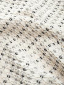 Bavlněný pléd s vaflovou strukturou Kimber, 100 % bavlna, Krémově bílá, odstíny šedé, Š 130 cm, D 170 cm