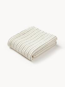 Colcha de algodón con estructura gofre Kimber, 100% algodón, Blanco crema, gris, An 130 x L 170 cm