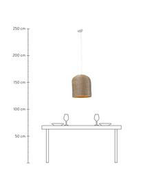 Lampada a sospensione in alghe marine Palma, Paralume: alghe, Baldacchino: metallo rivestito, Beige, nero, Ø 37 x Alt. 44 cm