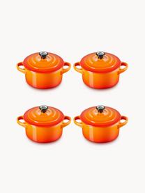 Töpfchen Cocotte Mini, 4 Stück, Steinzeug, Orangetöne, Schwarz, Ø 10 x H 8 cm, 250 ml