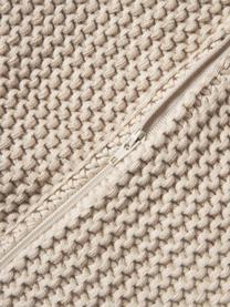 Housse de coussin en tricot de coton bio Adalyn, 100 % coton bio, certifié GOTS, Beige clair, larg. 40 x long. 40 cm
