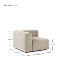 Rohový modul Lena, Svetlobéžová, Š 105 x H 106 cm, ľavé rohové prevedenie