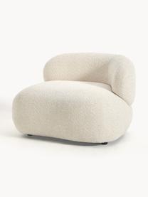 Fauteuil lounge en peluche-bouclé Alba, Peluche-bouclé blanc cassé, larg. 102 x prof. 89 cm, dossier à droite