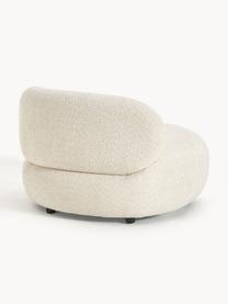 Fauteuil lounge en peluche-bouclette Alba, Peluche-bouclette blanc cassé, larg. 102 x prof. 89 cm, dossier à gauche